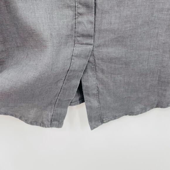 Ellen Tracy 100% Linen Blouse, Gray, NWT, Sz. S, PULLED THREAD - Picture 4 of 16